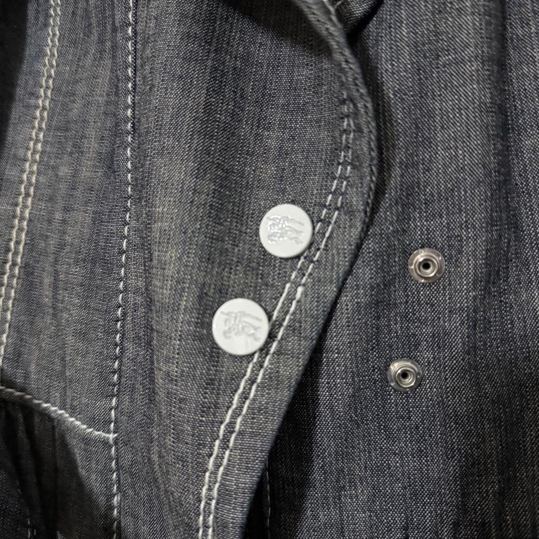希少 BURBERRY BLUE LABEL デニム トレンチコート チェック