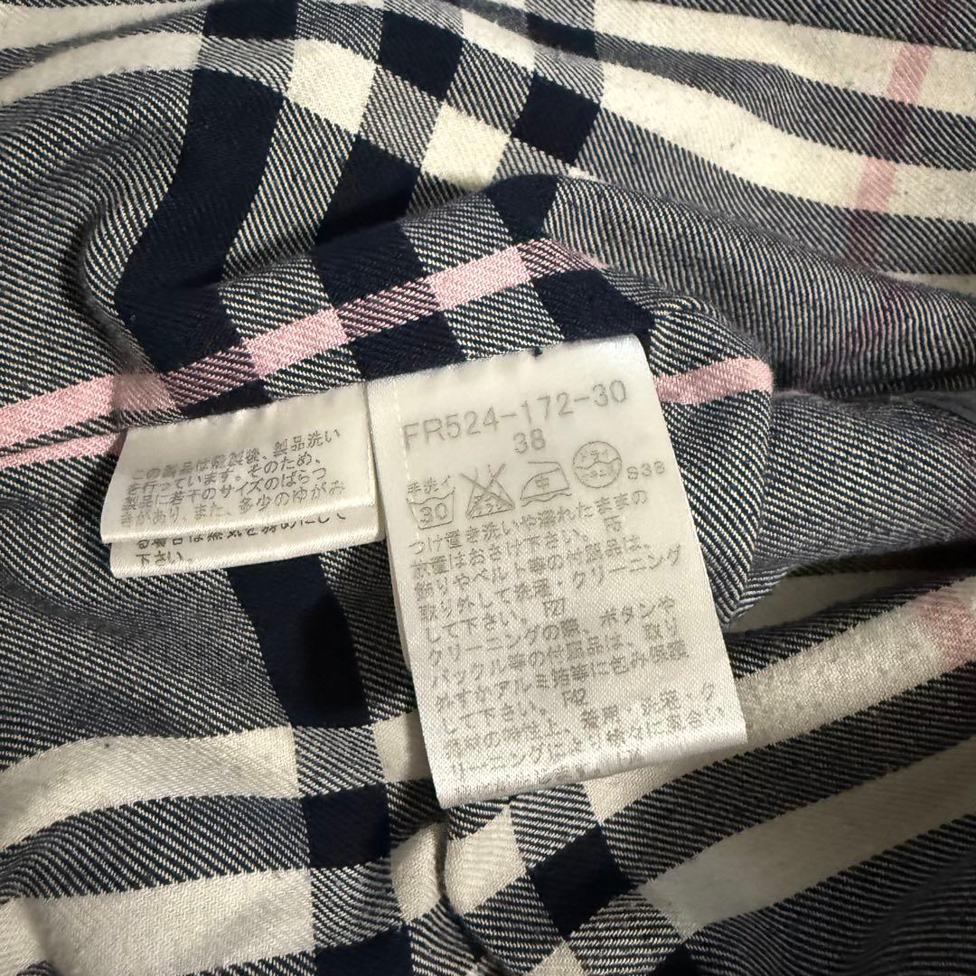 希少 BURBERRY BLUE LABEL デニム トレンチコート チェック