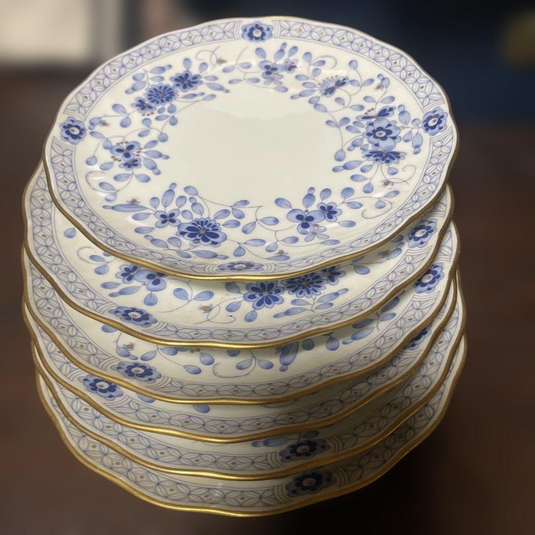 ナルミボーンチャイナ　【ケーキ皿6枚 ミルク　シュガー　プレートセット】