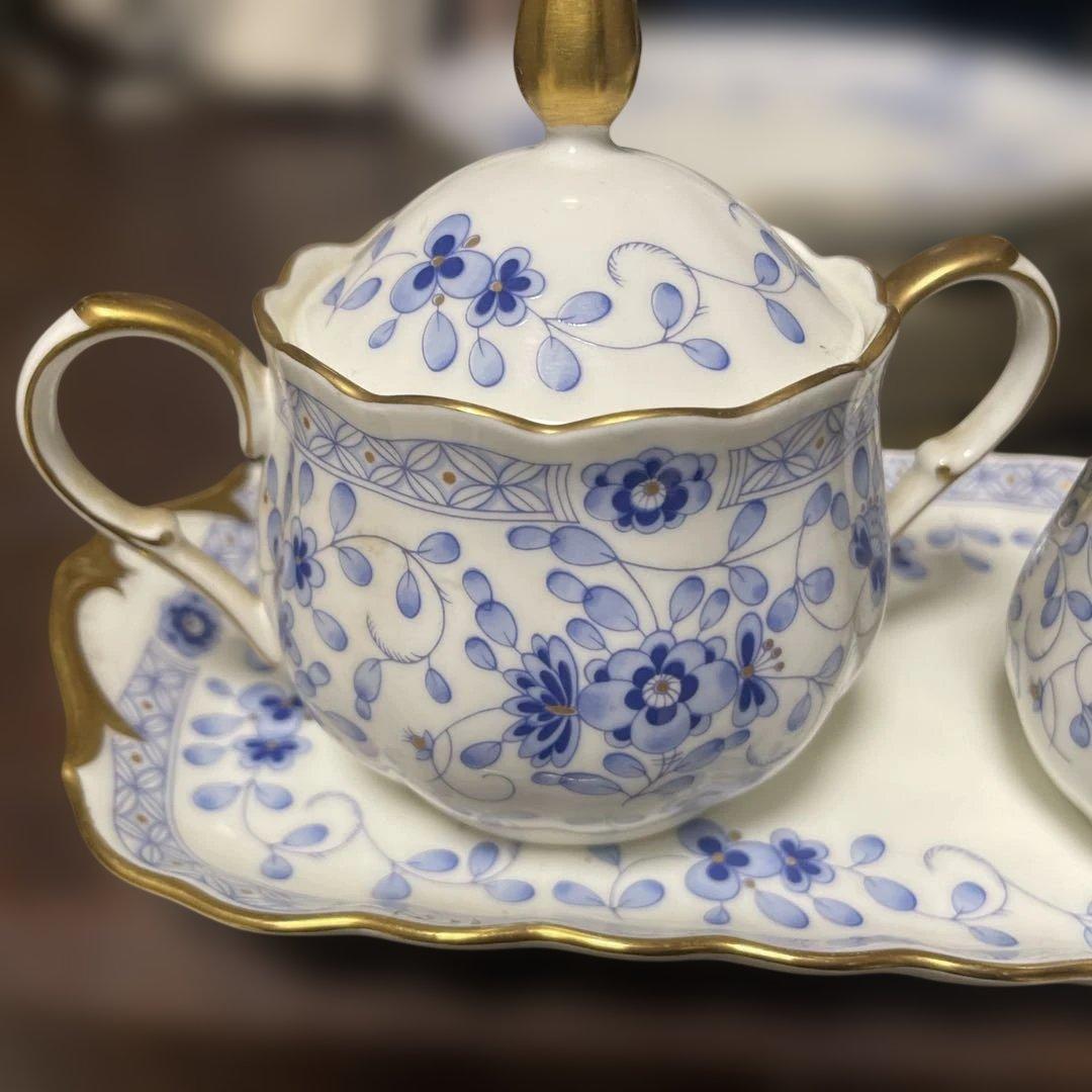 ナルミボーンチャイナ　【ケーキ皿6枚 ミルク　シュガー　プレートセット】