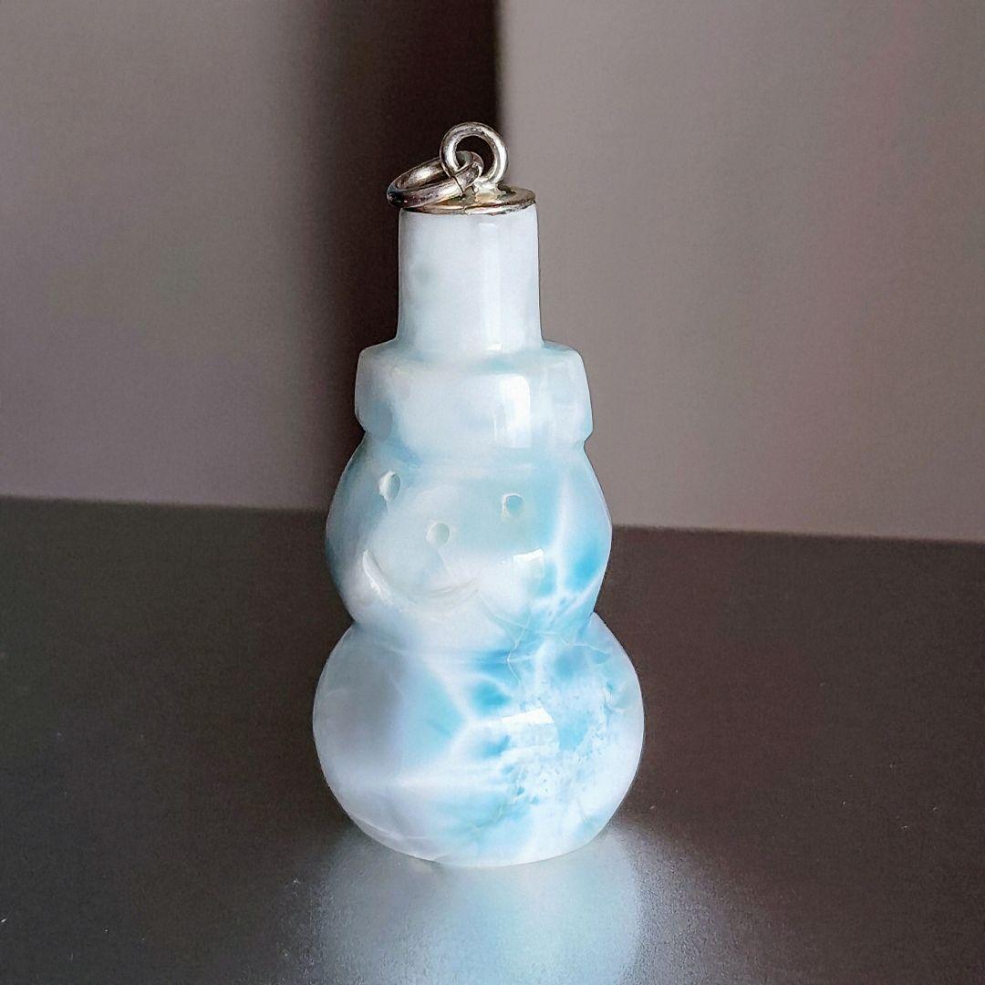 ラリマー トップクオリティ✨雪だるま チャーム 全体に美しいシャトヤンシー破格値