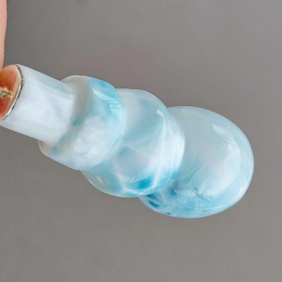 ラリマー トップクオリティ✨雪だるま チャーム 全体に美しいシャトヤンシー破格値