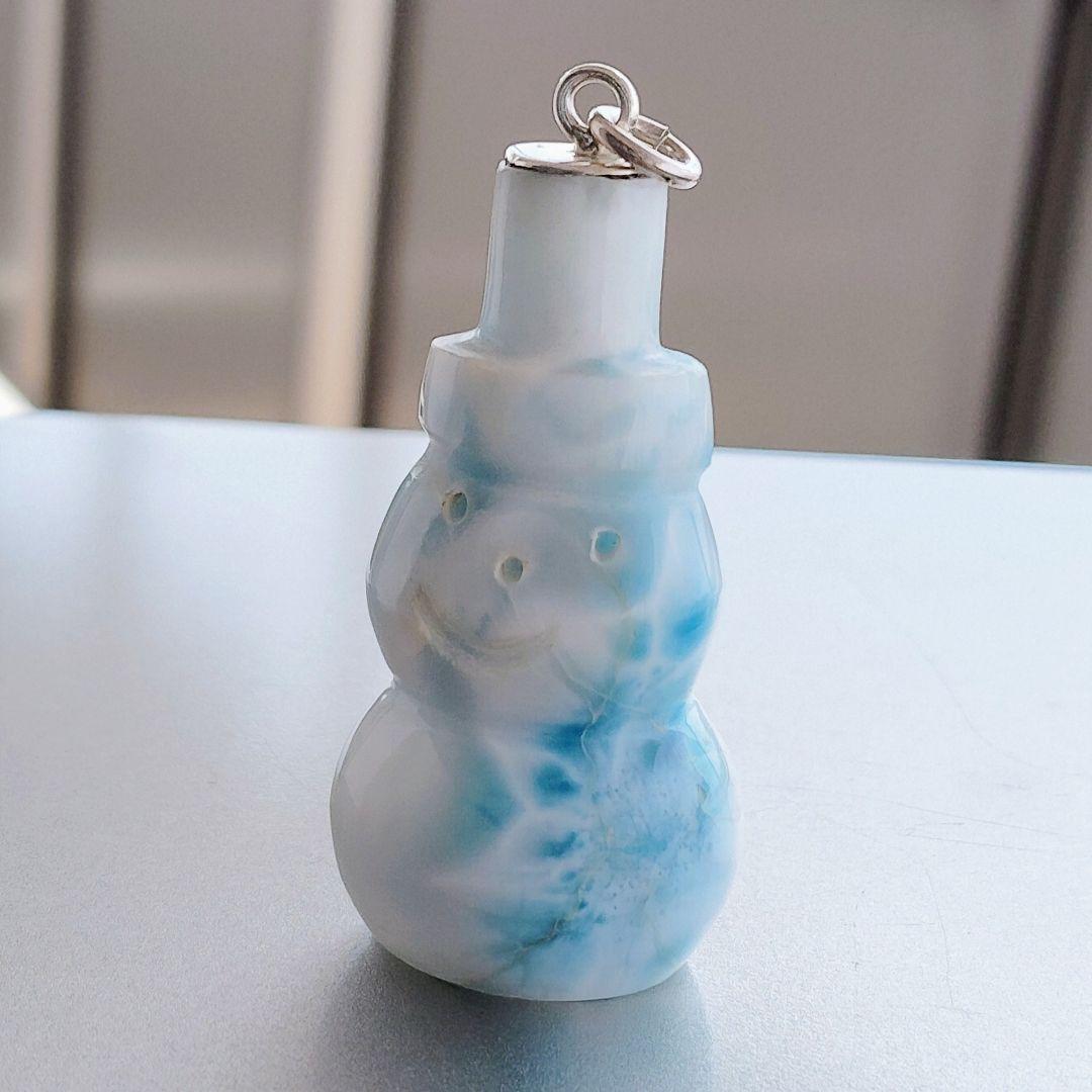 ラリマー トップクオリティ✨雪だるま チャーム 全体に美しいシャトヤンシー破格値