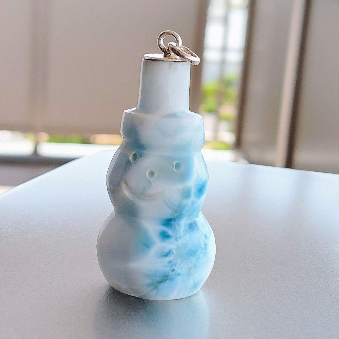 ラリマー トップクオリティ✨雪だるま チャーム 全体に美しいシャトヤンシー破格値