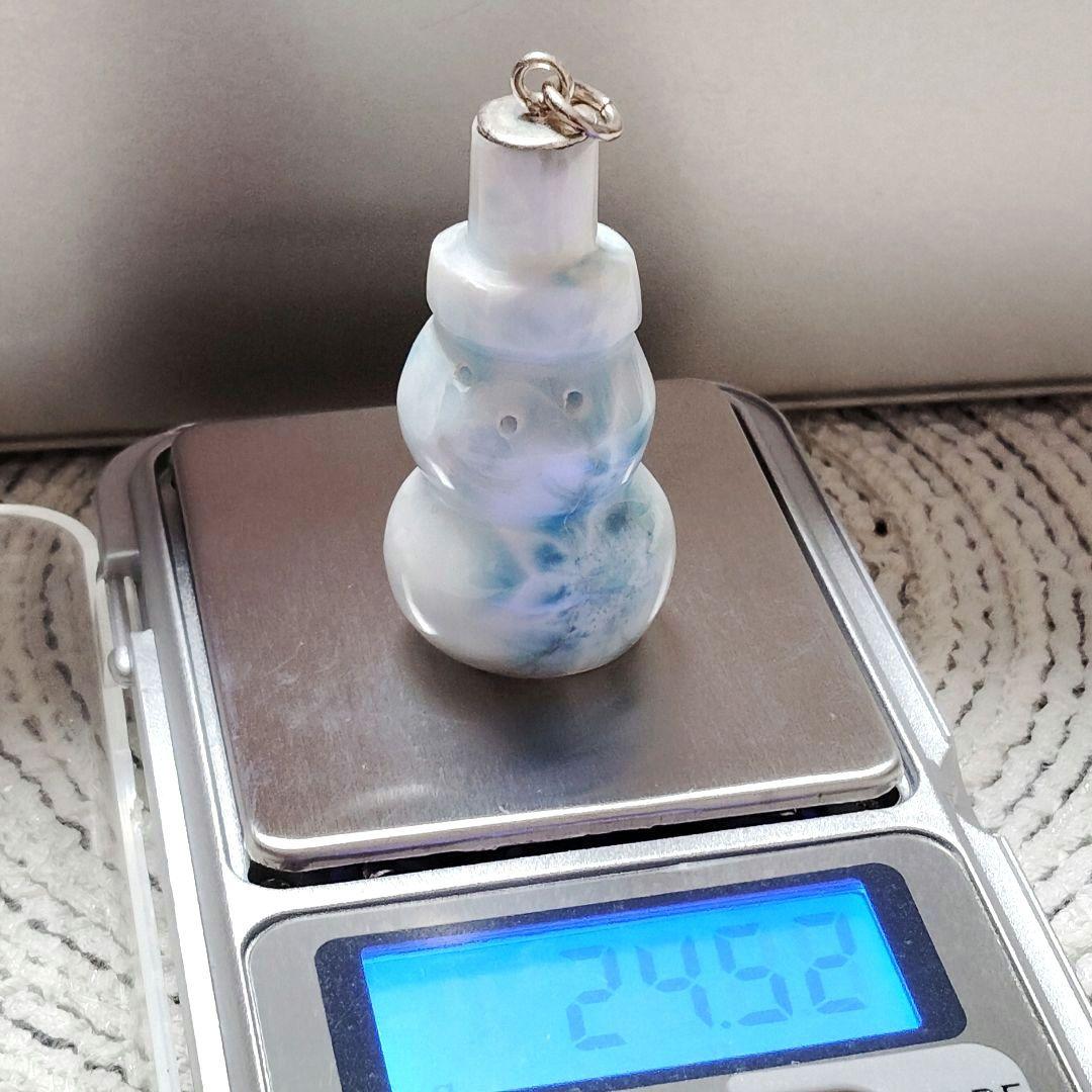ラリマー トップクオリティ✨雪だるま チャーム 全体に美しいシャトヤンシー破格値