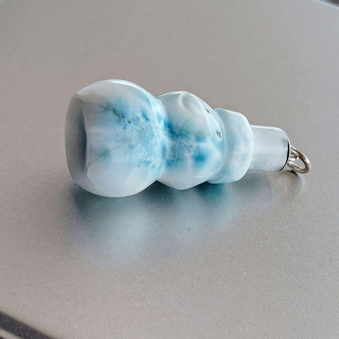 ラリマー トップクオリティ✨雪だるま チャーム 全体に美しいシャトヤンシー破格値