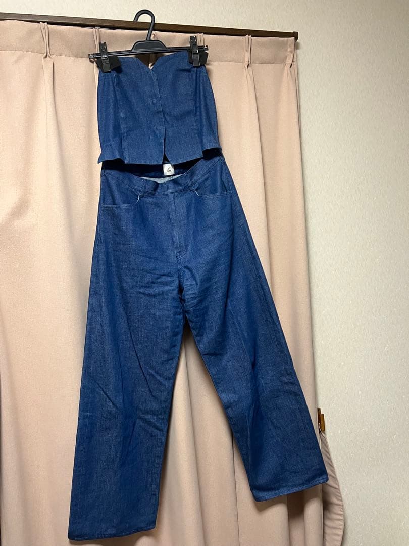 ＜6(ROKU)＞デニム ビスチェ オールインワン