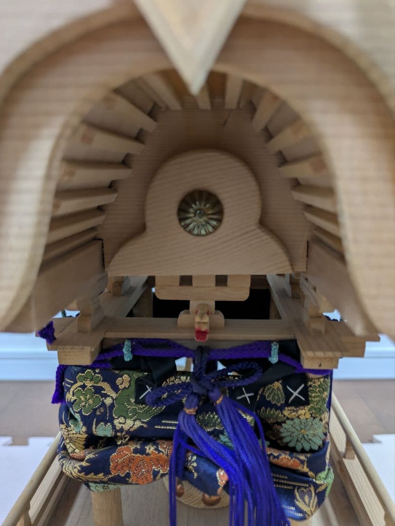 木製 ミニチュアだんじり 台座付き