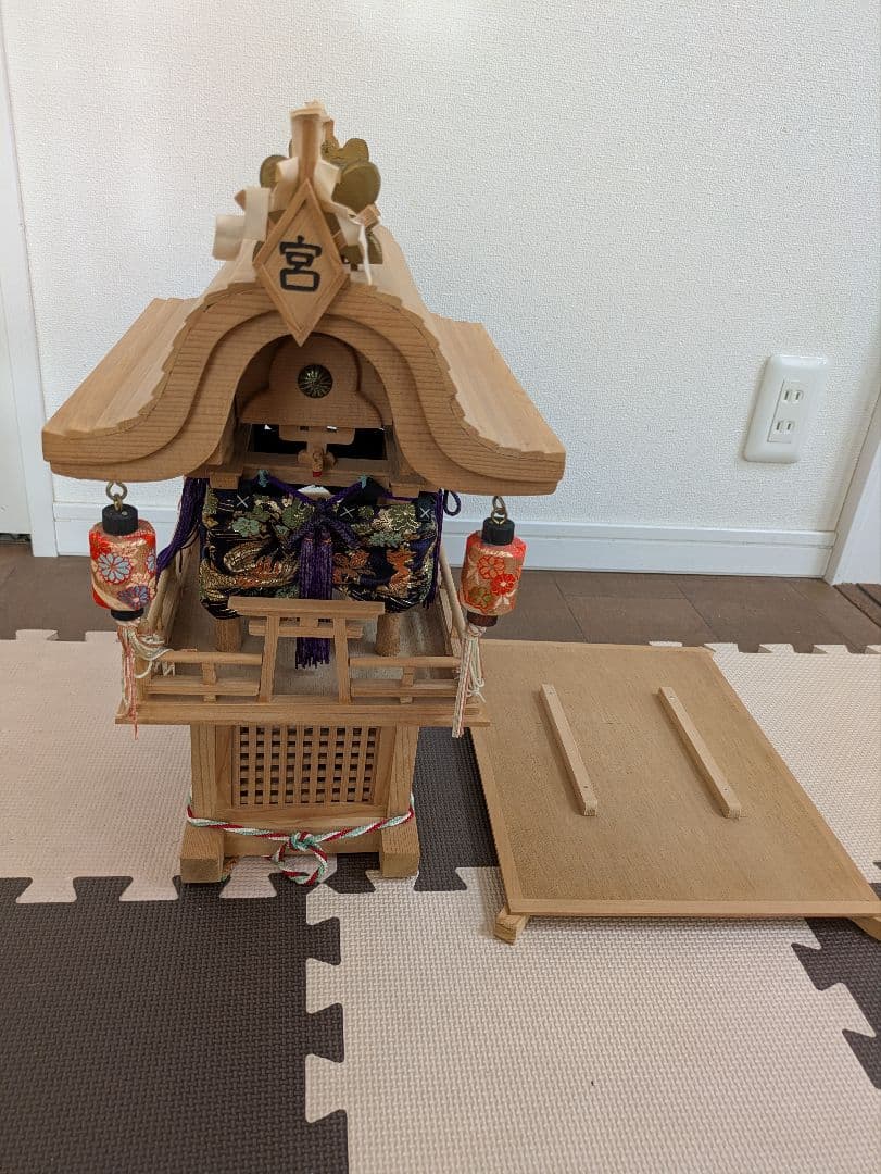 木製 ミニチュアだんじり 台座付き