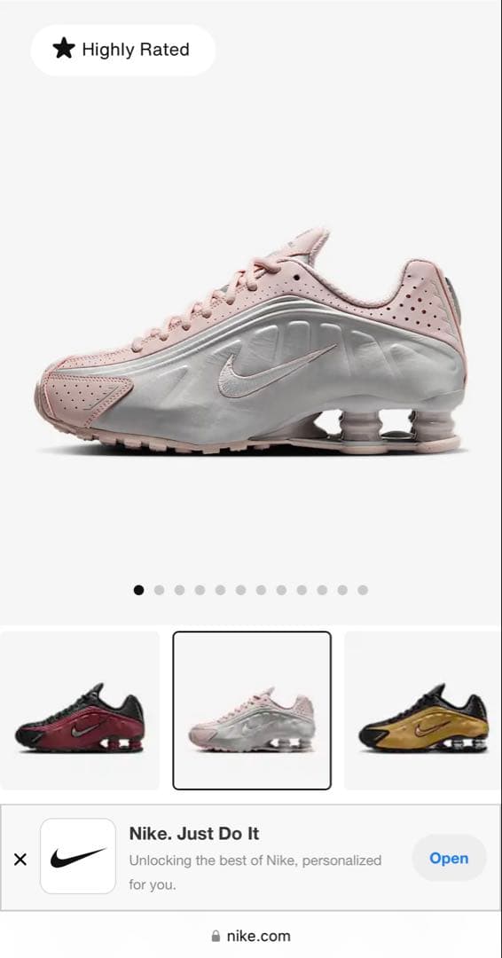 Nike Shox ピンク スニーカー