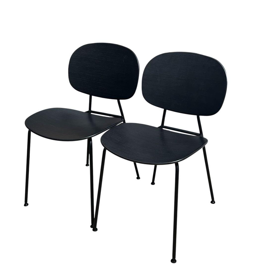 美品　ASPLUND■トンディーナ　ダイニングチェア　ブラック　イタリア製　2脚