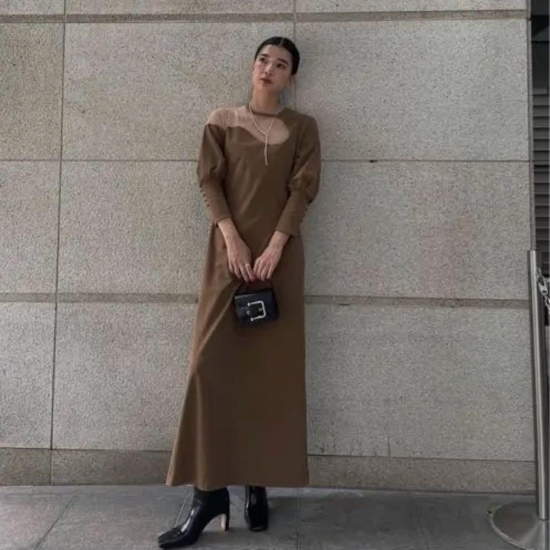 専用　Ameri LAKE CURVE TRICOT RIB DRESS