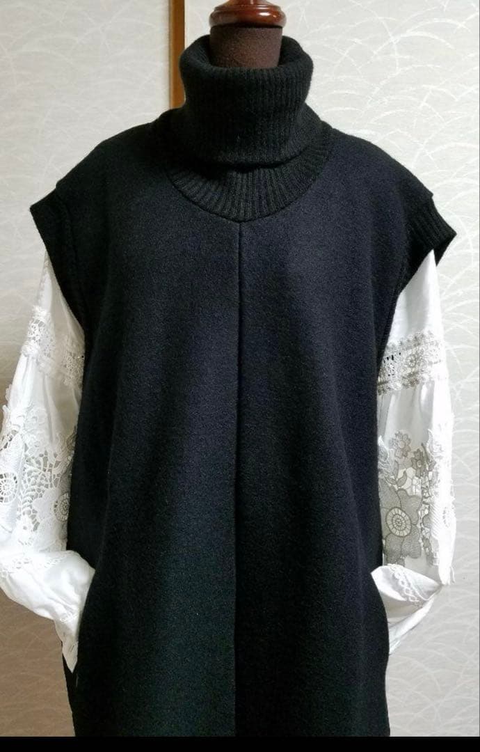 試着のみ　GOMME★ニットメルトン★ハイネックワンピ