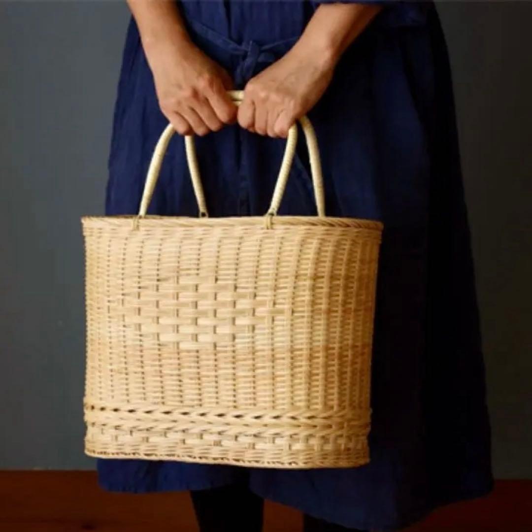 松野屋　籐の手提げ　かご