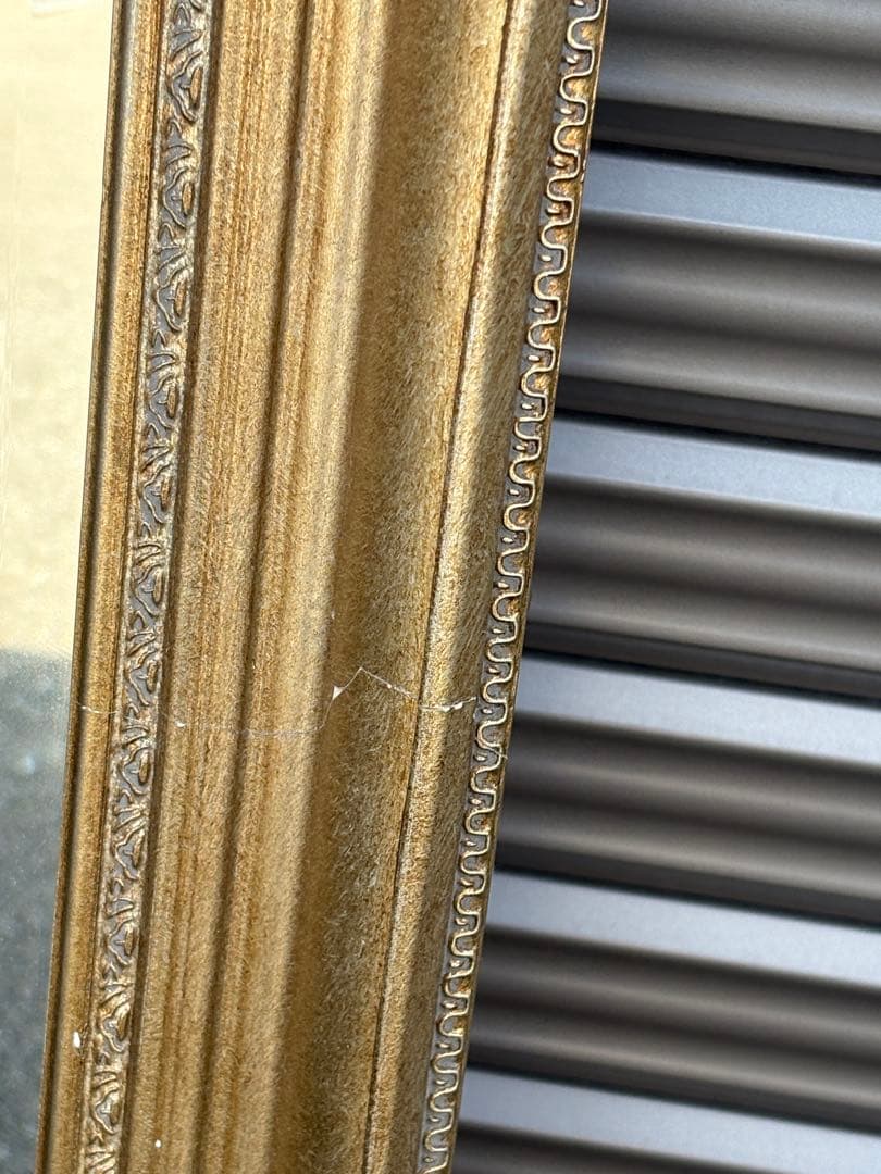 【直接引取り限定】アンティーク調　スタンドミラー　姿見　壁掛け　鏡　ロココ調