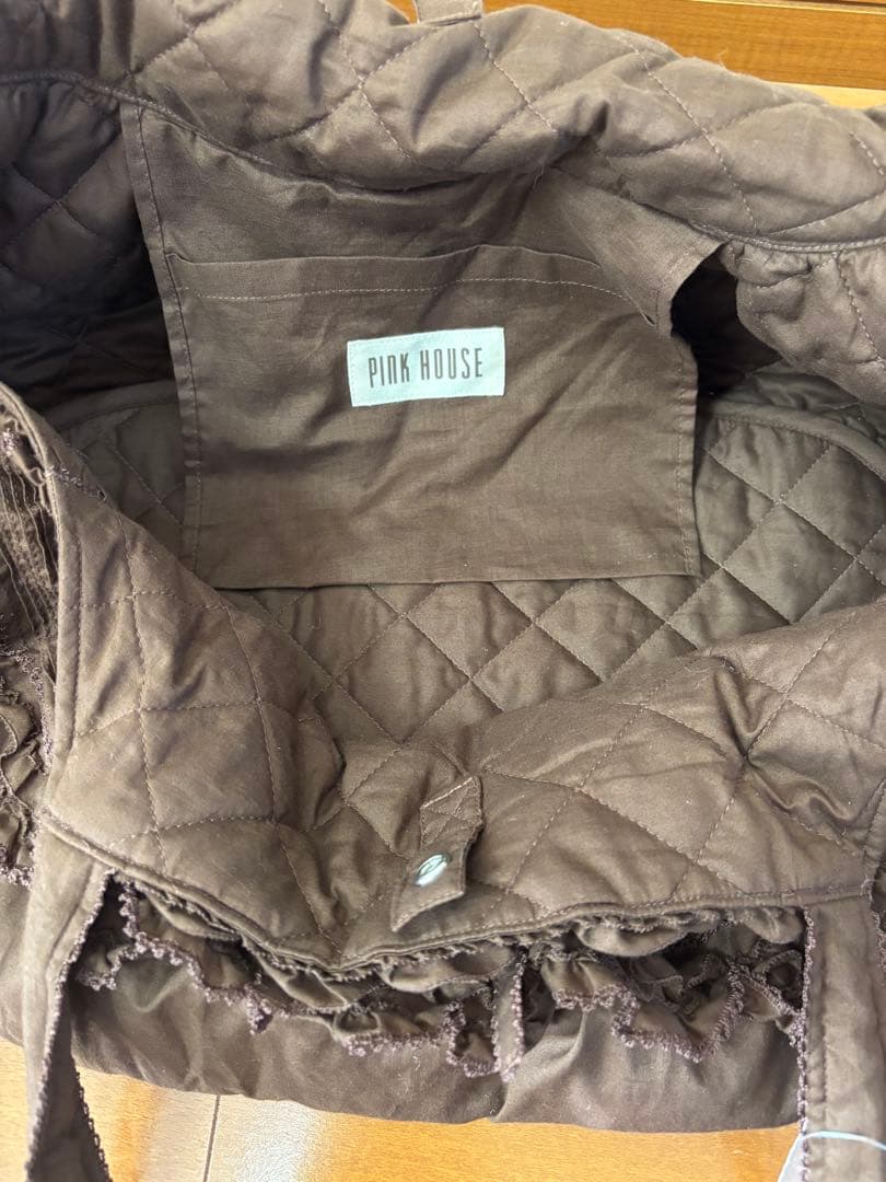 新品☆ ピンクハウスのピコフリル＆ピコレース付リボントートバッグ