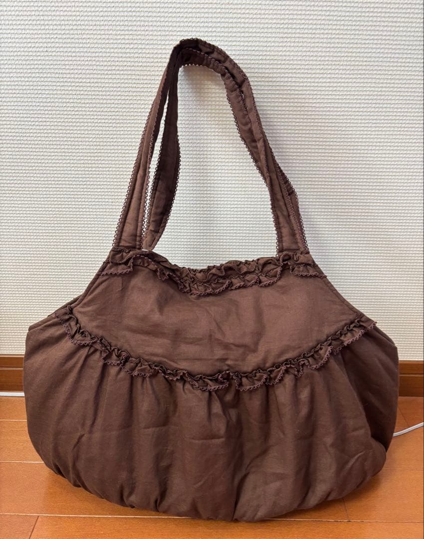 新品☆ ピンクハウスのピコフリル＆ピコレース付リボントートバッグ