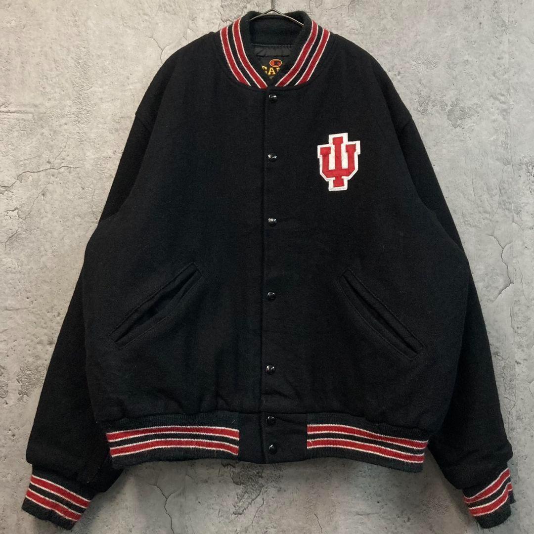 ☆US古着☆vintage【カレッジ チーム スタジャン】刺繍ロゴ メンズ2XL