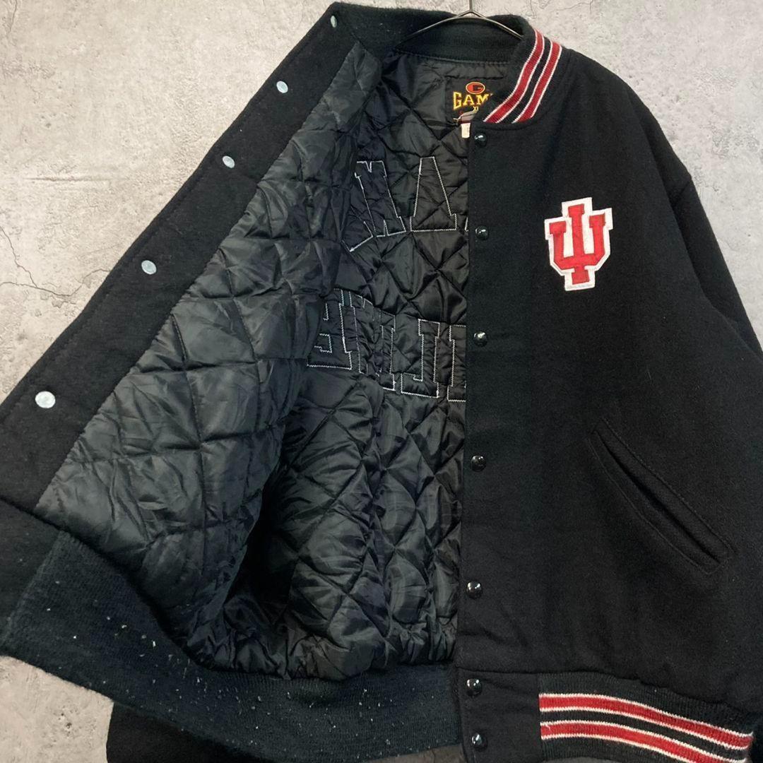 ☆US古着☆vintage【カレッジ チーム スタジャン】刺繍ロゴ メンズ2XL