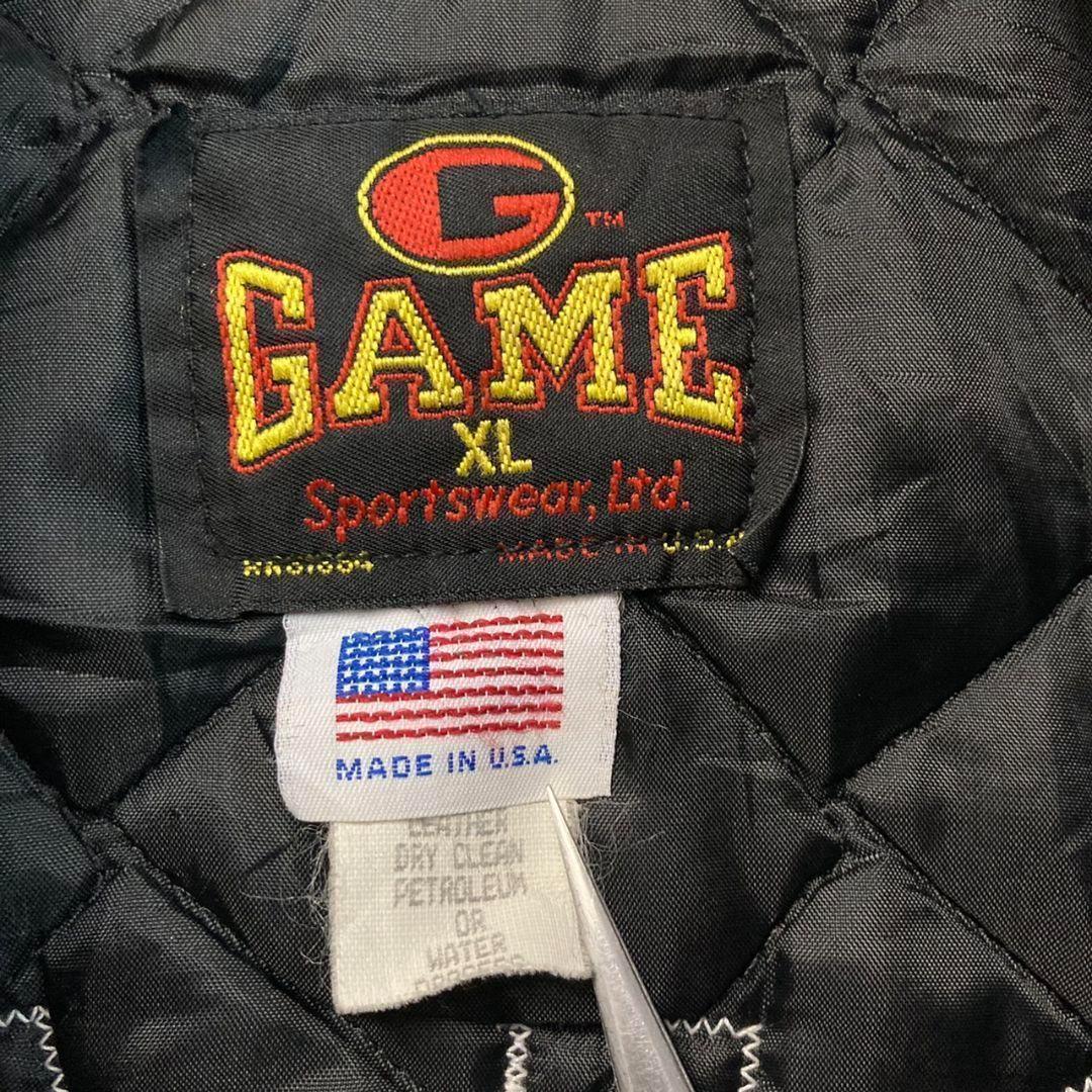 ☆US古着☆vintage【カレッジ チーム スタジャン】刺繍ロゴ メンズ2XL