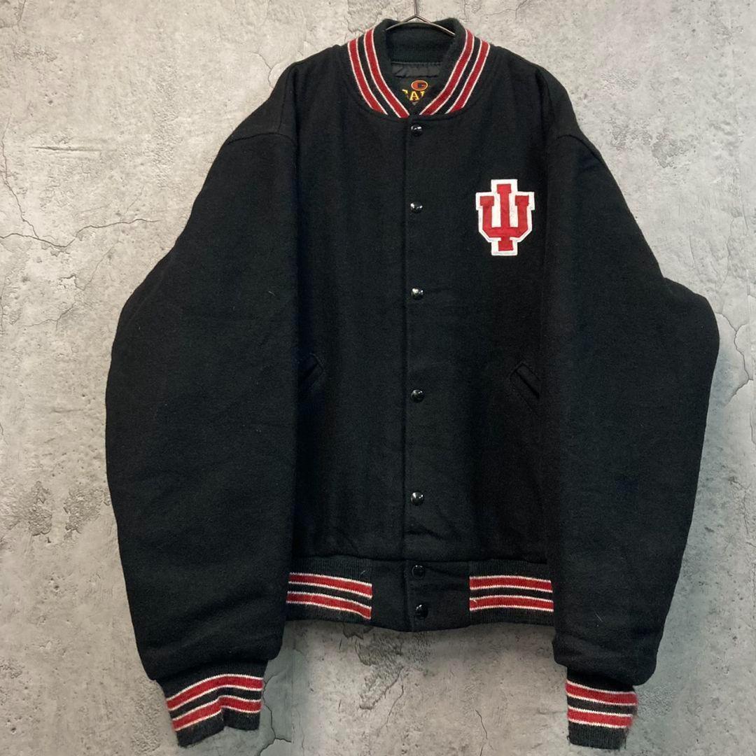 ☆US古着☆vintage【カレッジ チーム スタジャン】刺繍ロゴ メンズ2XL