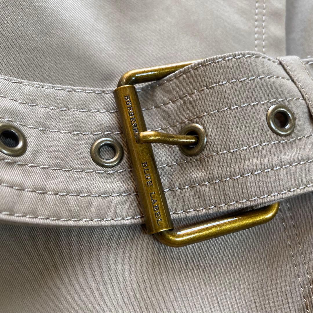 ま*ぎ様 美品✨BURBERRY BLUELABEL 襟元 ノバチェック トレン