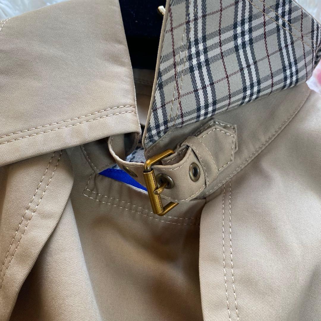 ま*ぎ様 美品✨BURBERRY BLUELABEL 襟元 ノバチェック トレン