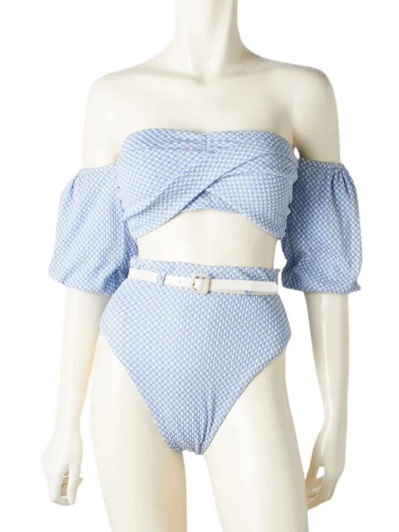 eimyistoire ギンガムチェック オフショルダー スイムウェア