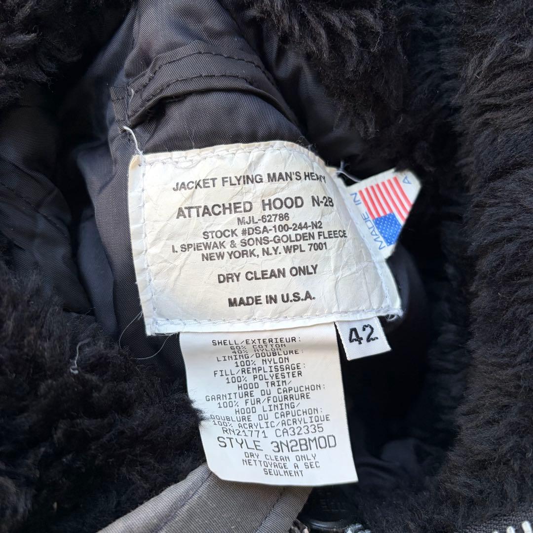 USA製 SPIEWAK N-2B フライトジャケット 42