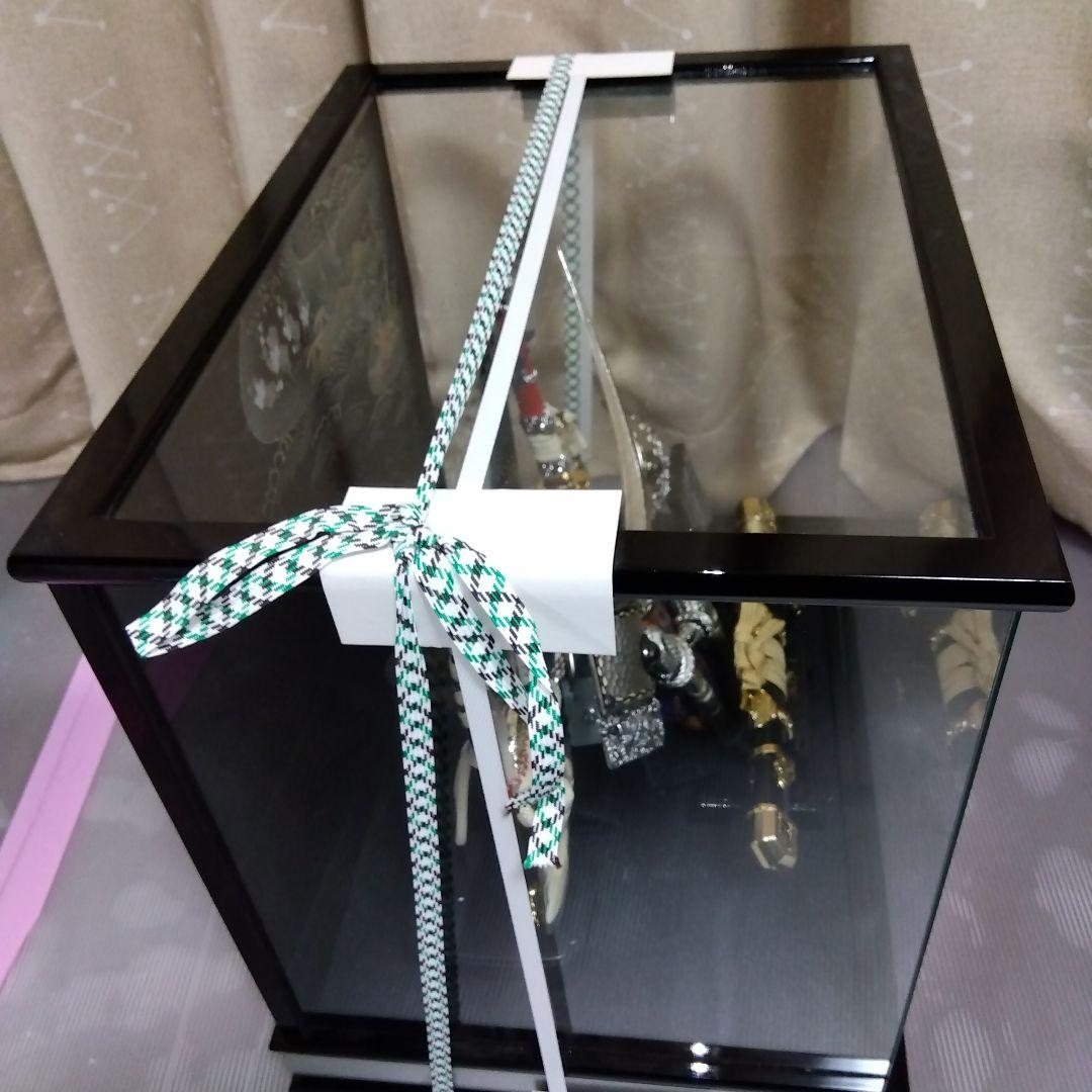 未使用日本人形節句人形8号行平燻し銀伊達兜弓太刀 横太刀付黒塗四方ケース銀ライン