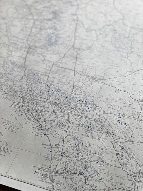 在庫わずか　貴重　アメリカ　マップ　地図　カリフォルニア　ポスター　包装紙