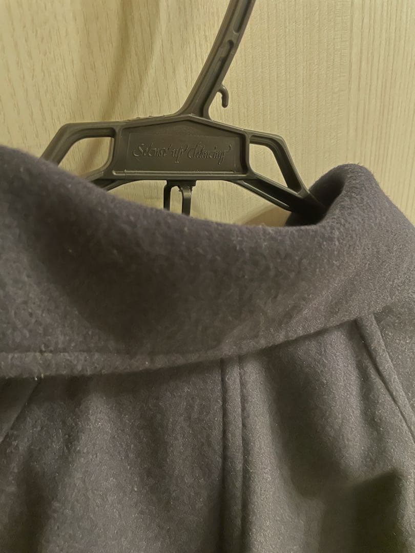 ★お値下げ　尾州ウールスーパー100モッサPコート　36 ネイビー