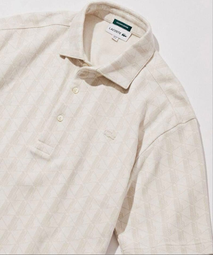 LACOSTE ポロシャツ EDIFICE別注 モノグラムジャカード