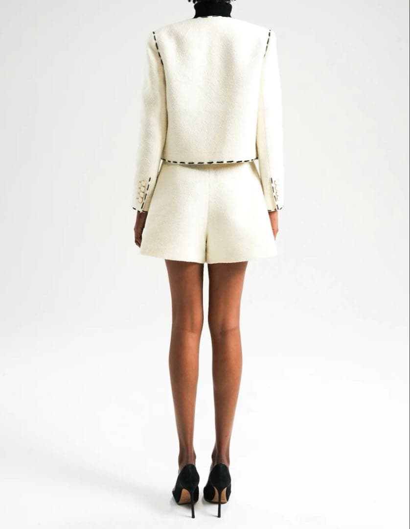 【新品タグ付き】sheller シェリエ　ステッチ　ツイード　キュロット