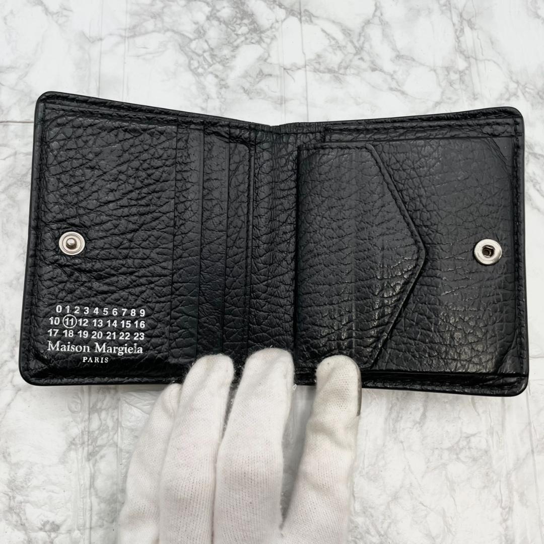 美品✨MaisonMargiela マルジェラ 折り財布 グレインレザー 黒