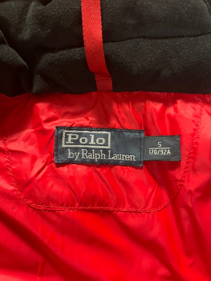 ポロ・ラルフ・ローレン フード付きダウンベスト 赤