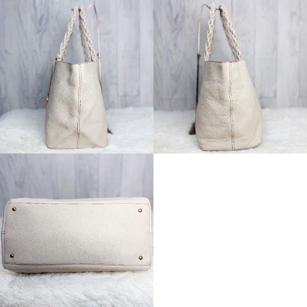 希少♡編み込みハンドル♡A4可♡マックスマーラ Mロゴ レザー トートバッグ