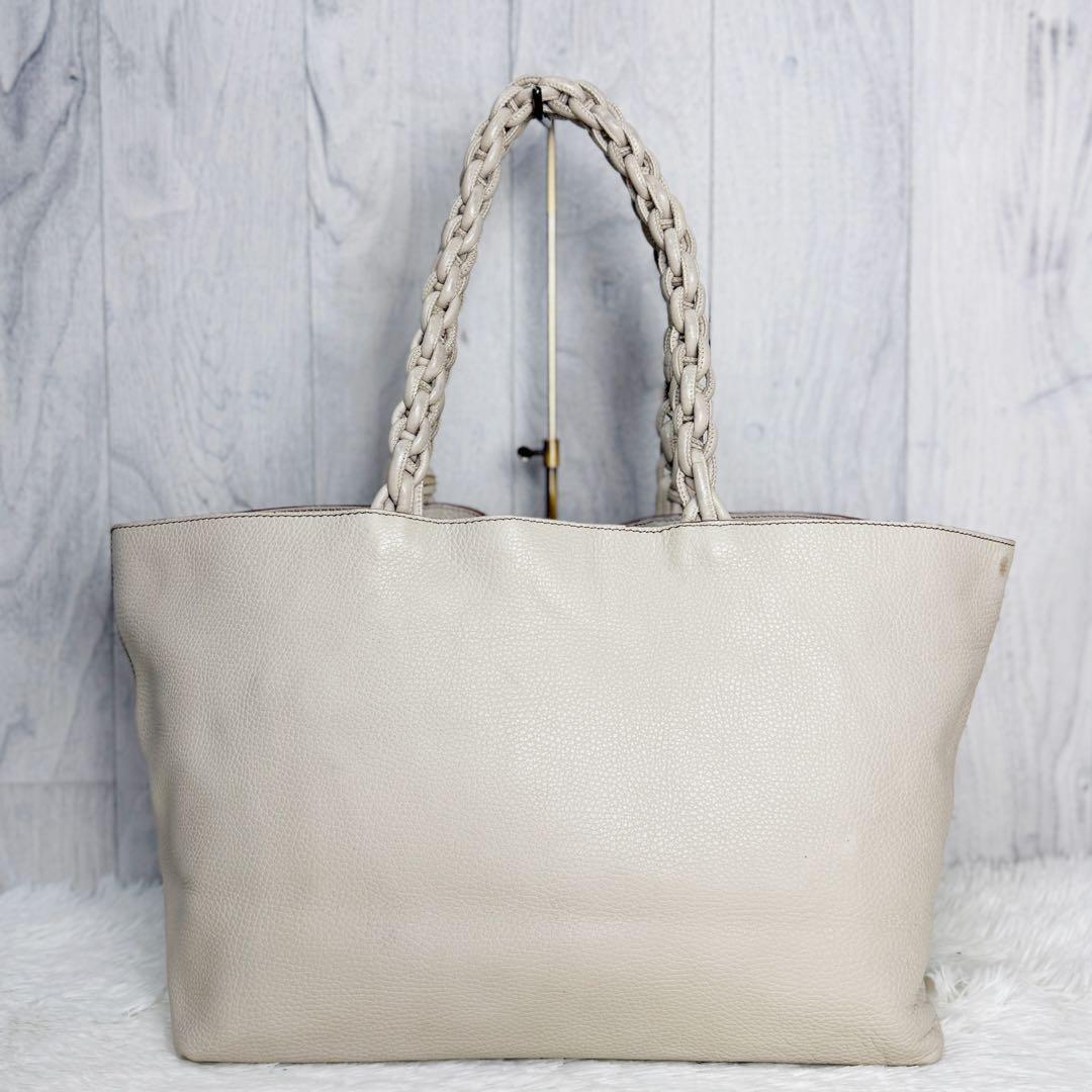 希少♡編み込みハンドル♡A4可♡マックスマーラ Mロゴ レザー トートバッグ