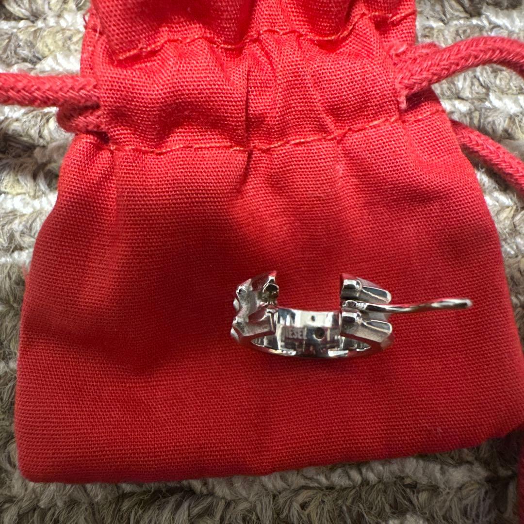 diesel ピアス　クロコダイルピアス　シルバー　フープピアス