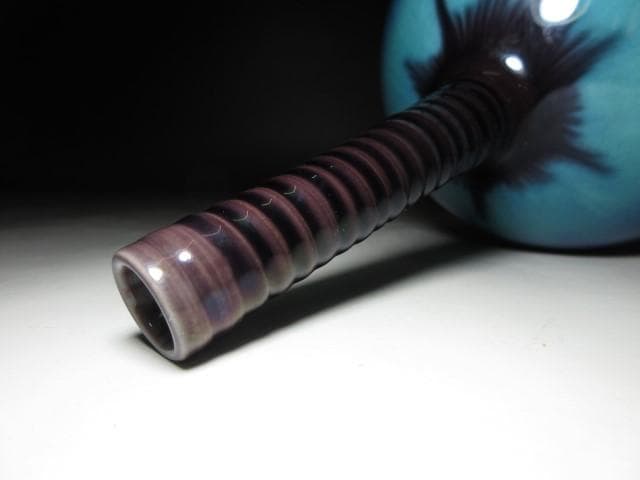 人間国宝 三代徳田八十吉 正彦 耀彩 花生／共箱 栞付き／彩釉磁器巨匠