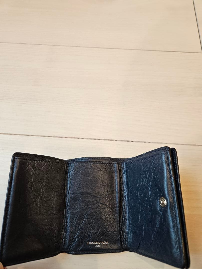 BALENCIAGA ネイビー 三つ折り財布