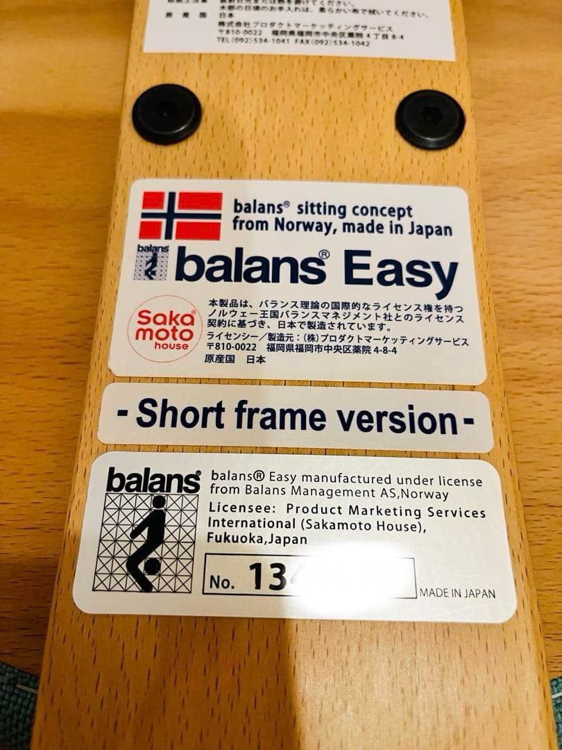 バランスチェア バランスイージー　サカモトハウス　ショートフレーム