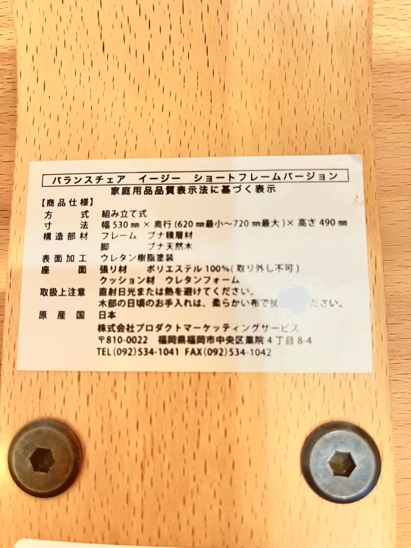 バランスチェア バランスイージー　サカモトハウス　ショートフレーム