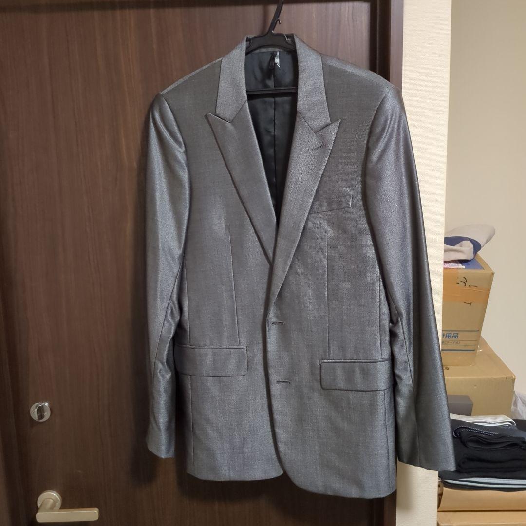 DIORHOMMEディオールオムグレー シングルブレスト スーツジャケット46