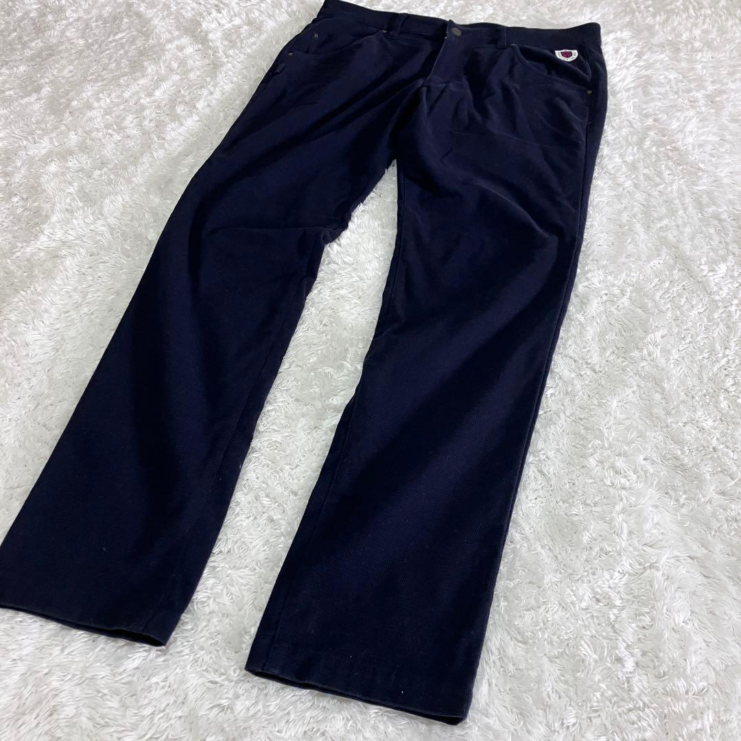 パーリーゲイツ ゴルフ パンツ　発熱 蓄熱 フィールサーモ ストレッチ ネイビー