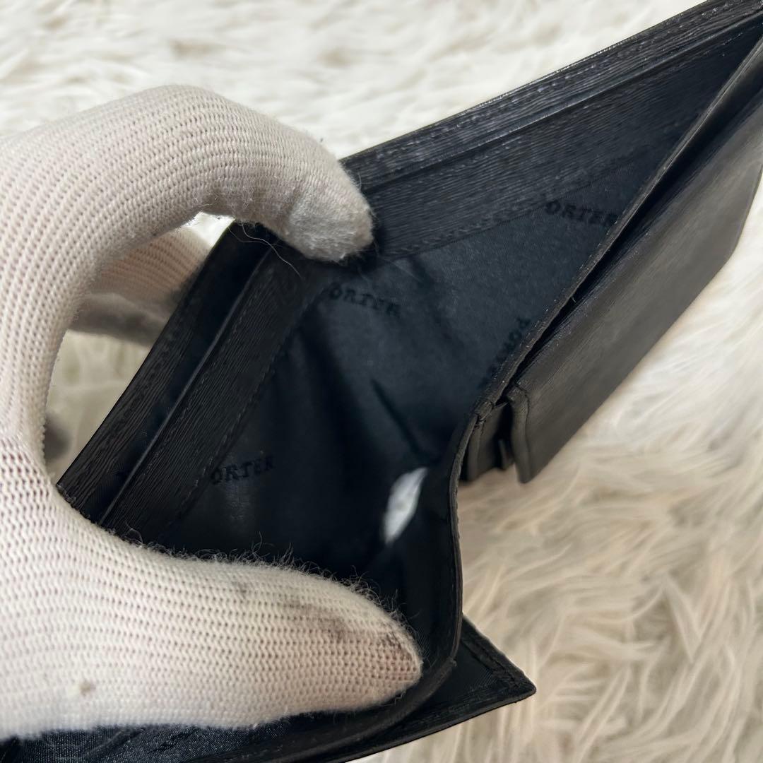 【極美品✨人気商品/カレント】ポーター　折り財布　レザー　ブラック　ユニセックス