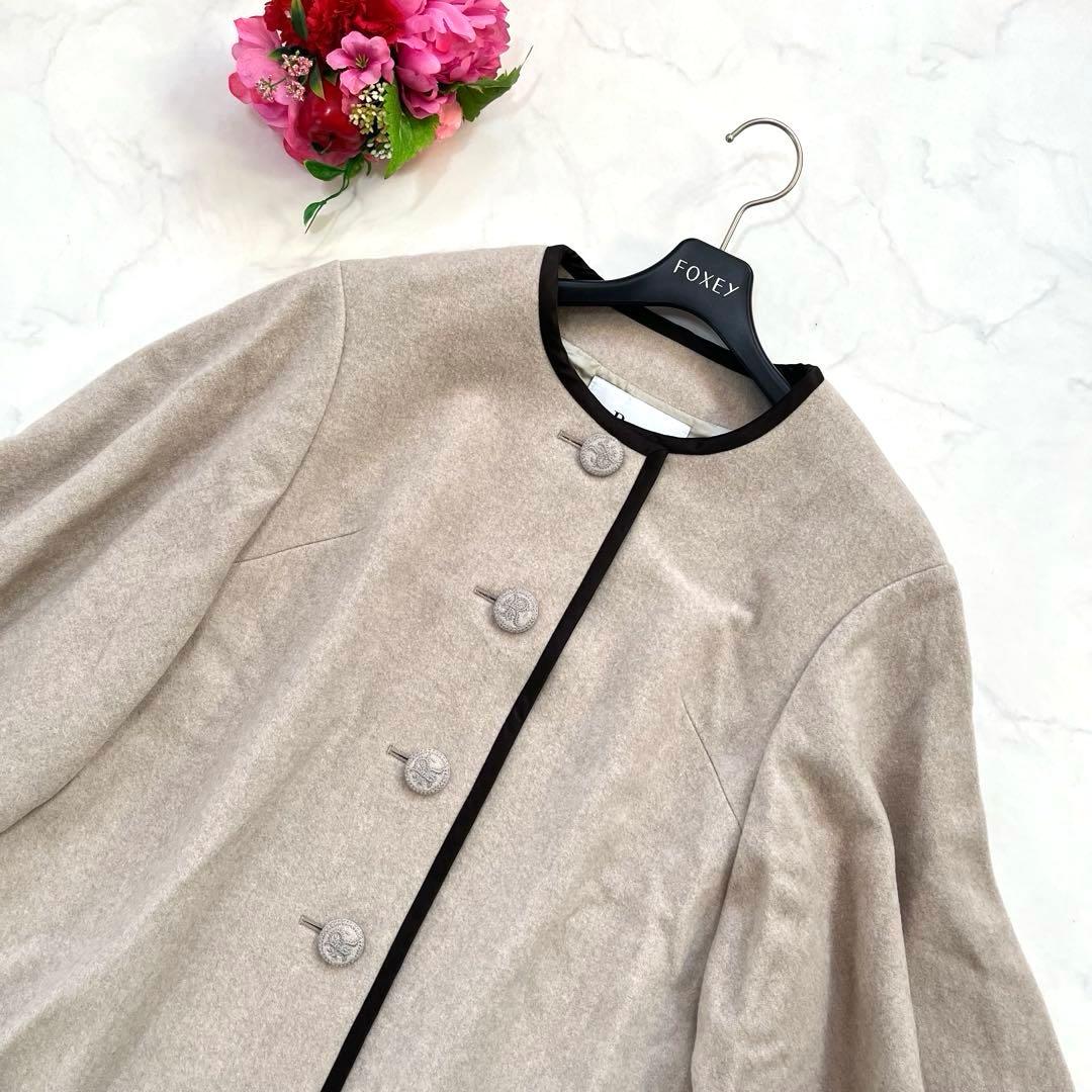 極美品☆Rene ルネ　ケープコート　ポンチョ風　刺繍ボタン　36