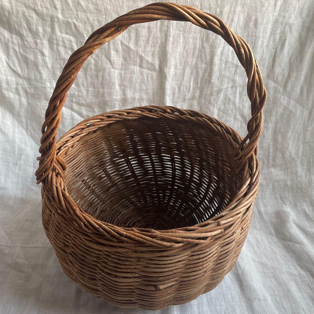 あけび　持ち手つきかご　あけびかご　古道具