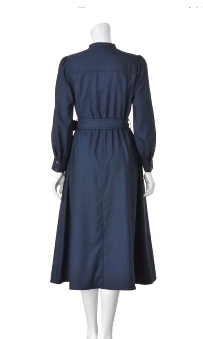 ディノス　ウール混デニムピンタックデザインワンピース