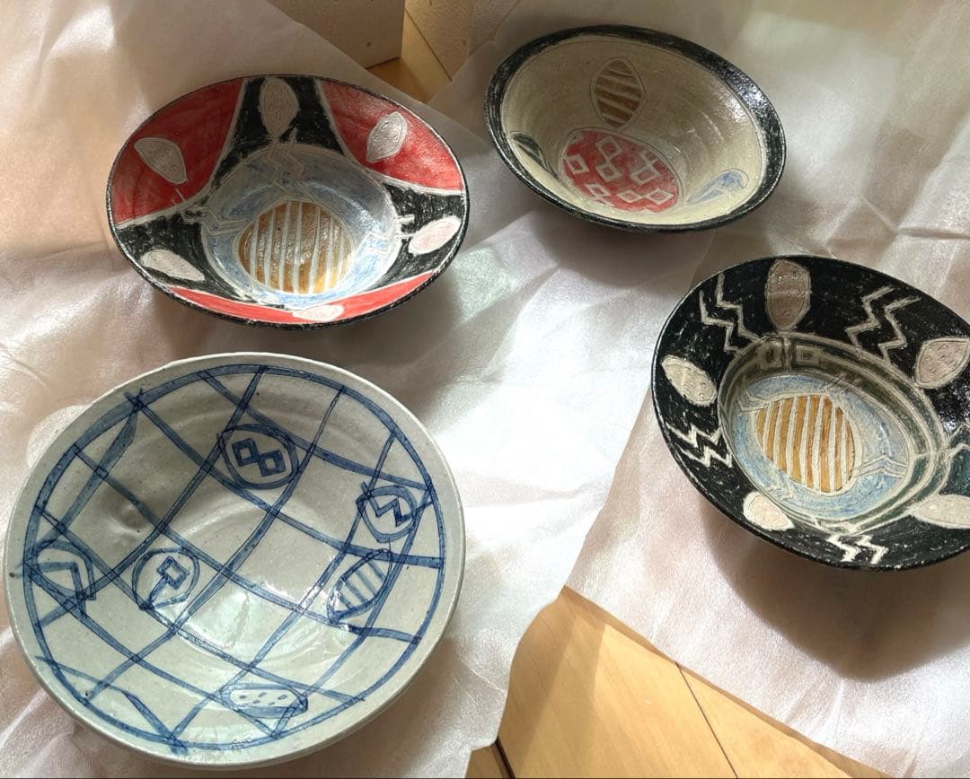 【azukitin】食事にもおつまみ用にも！畑中圭介・作、常滑陶芸4皿